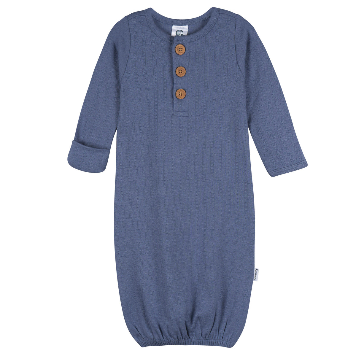 2-Piece Baby Boys Gray Blue Gown & Hat Set