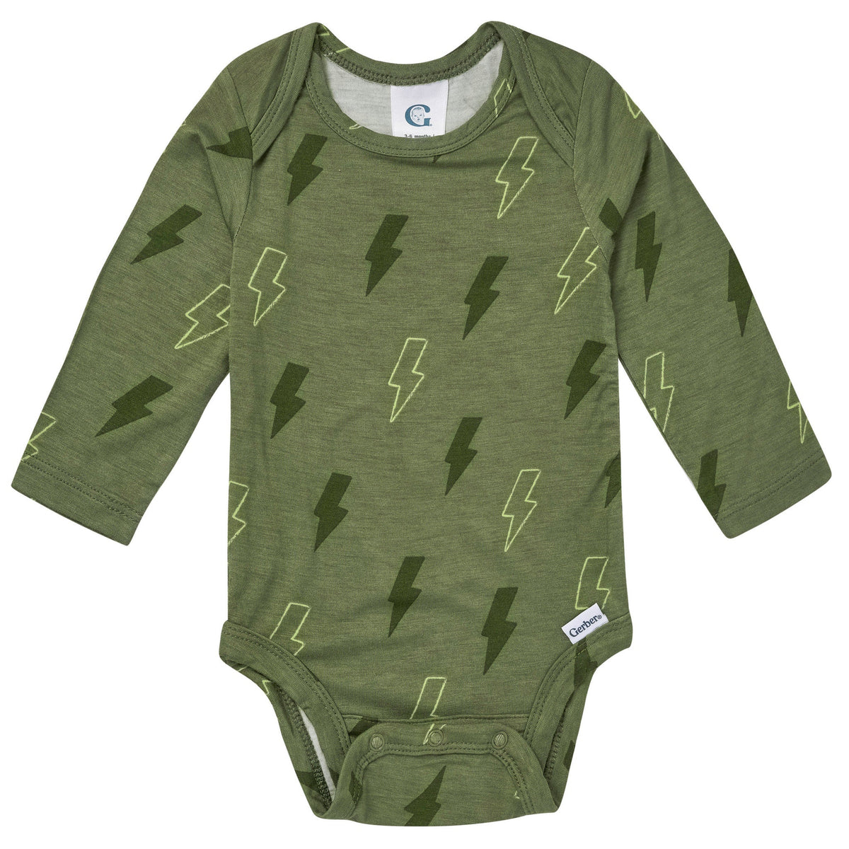 2-Piece Baby Boys Green Bolts Onesie® Pant Set-Gerber Childrenswear Wholesale