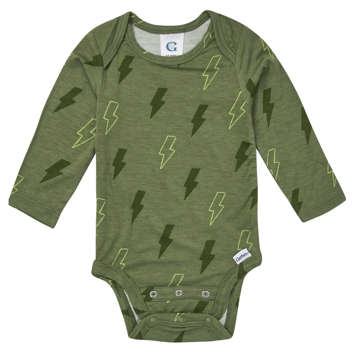 2-Piece Baby Boys Green Bolts Onesie® Pant Set-Gerber Childrenswear Wholesale