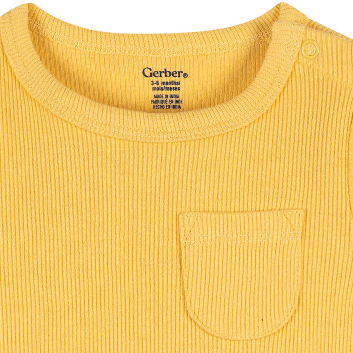 2-Piece Baby Boys Yellow Bodysuit & Shorts Set, view 3
