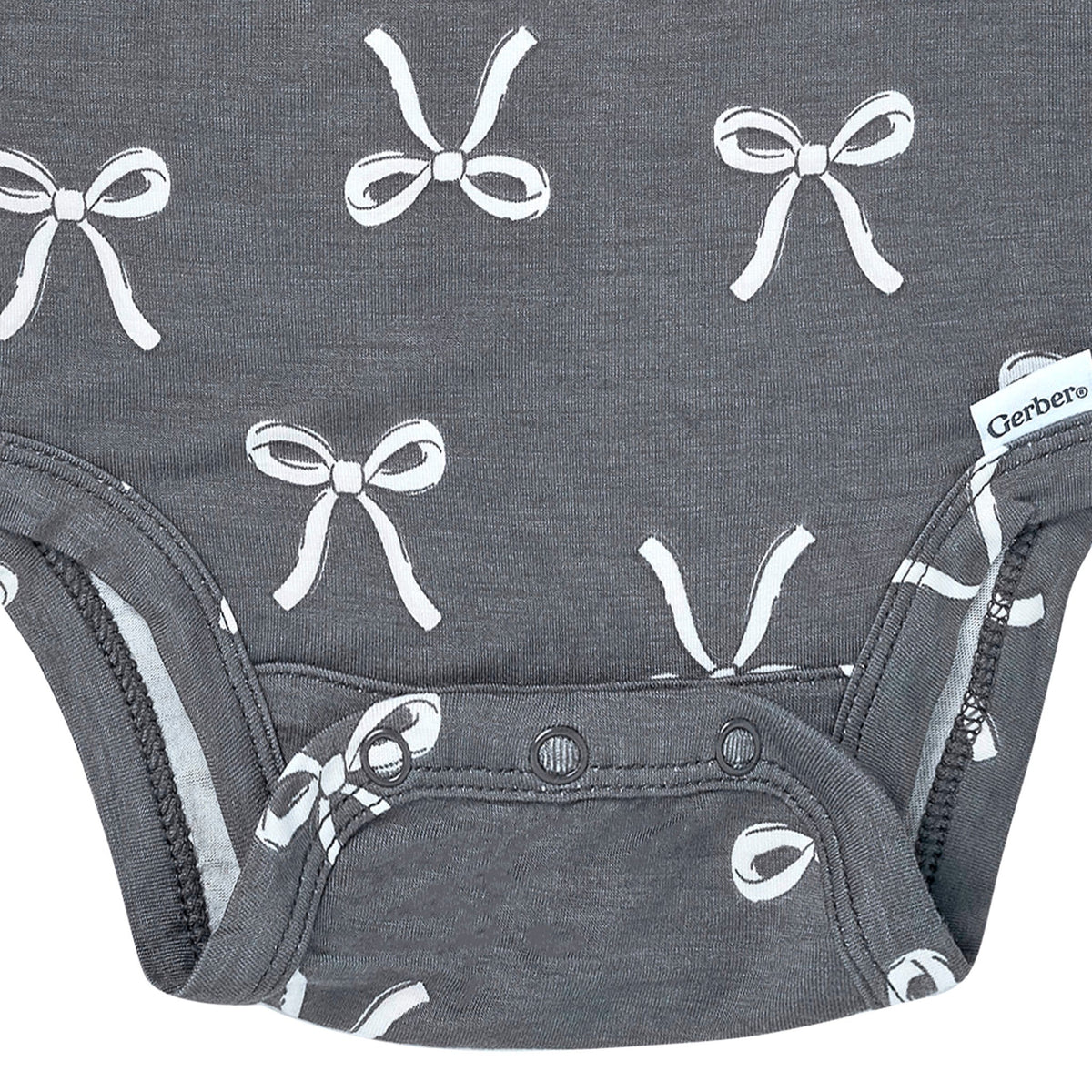 2-Piece Baby Girls Gray Bow Onesie® Pant Set-Gerber Childrenswear Wholesale