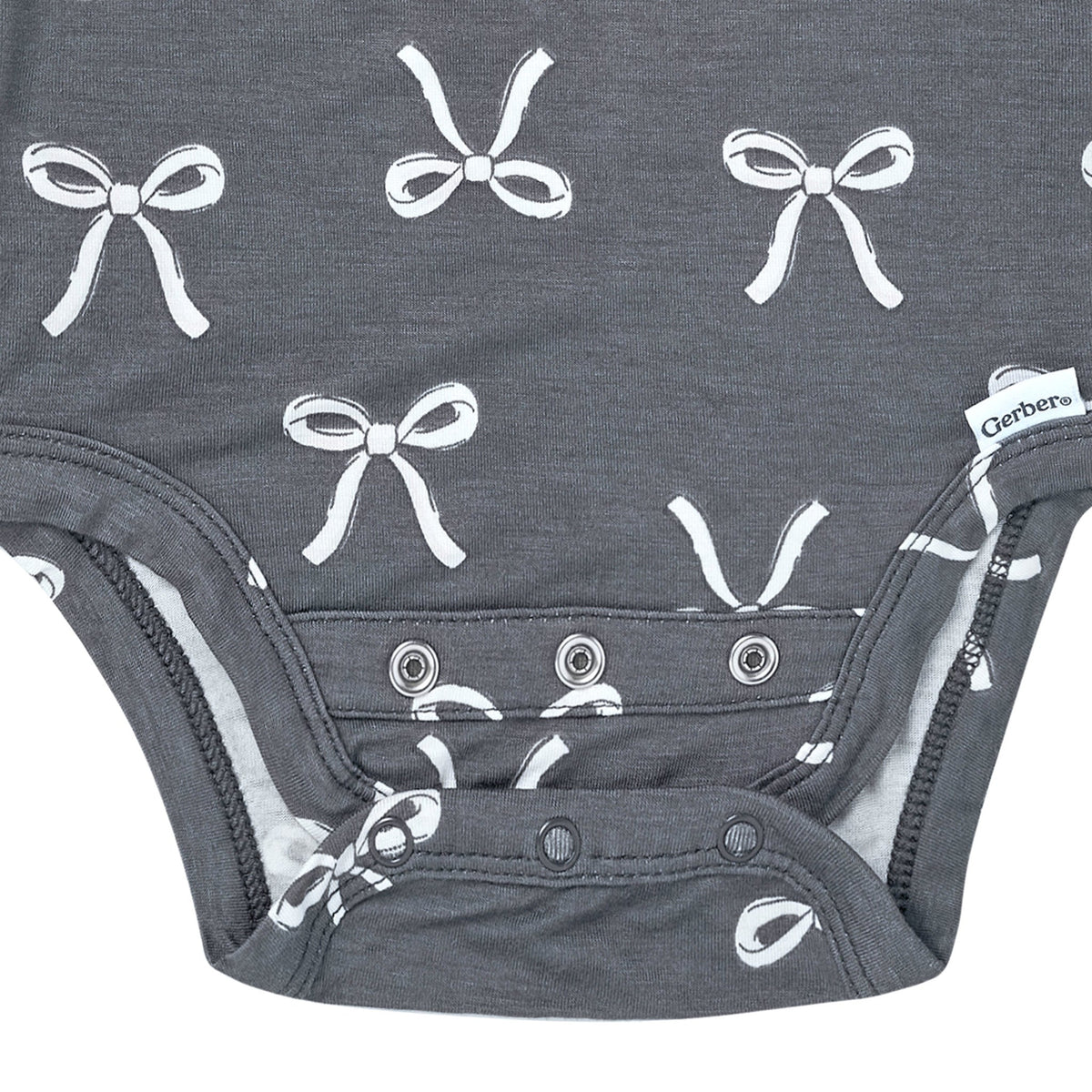 2-Piece Baby Girls Gray Bow Onesie® Pant Set-Gerber Childrenswear Wholesale