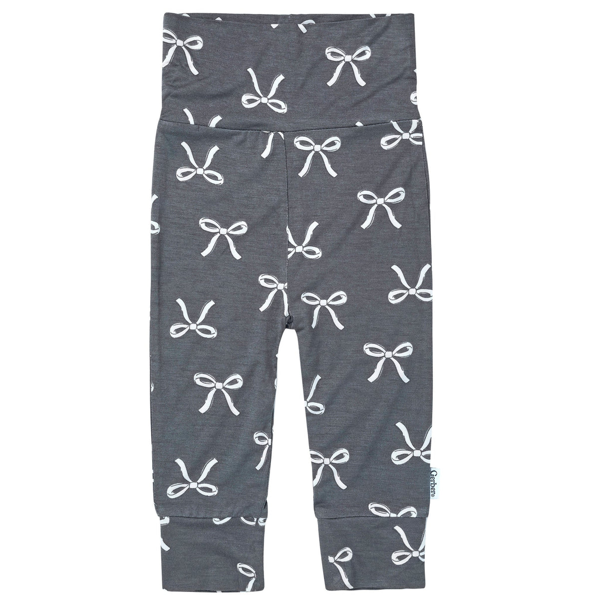 2-Piece Baby Girls Gray Bow Onesie® Pant Set-Gerber Childrenswear Wholesale