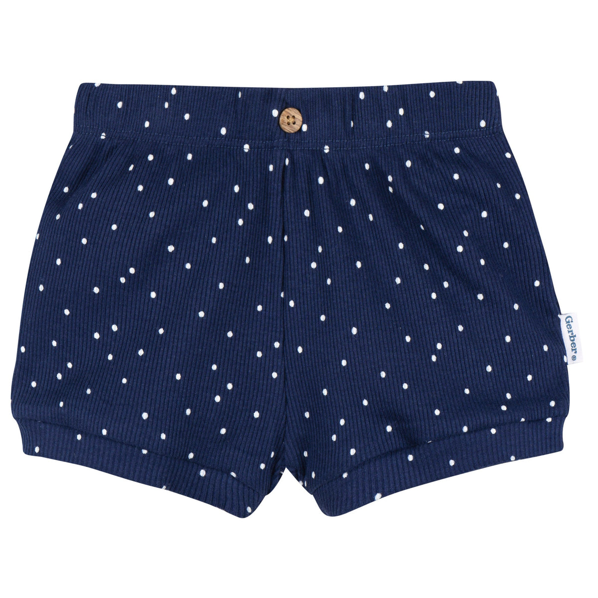 2-Piece Baby Girls Navy Bodysuit & Shorts Set, view 5
