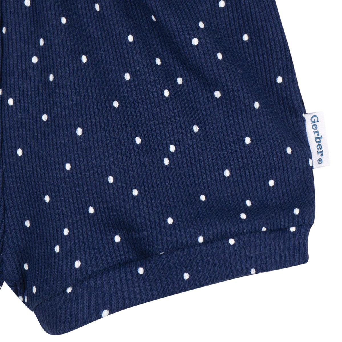 2-Piece Baby Girls Navy Bodysuit & Shorts Set, view 7