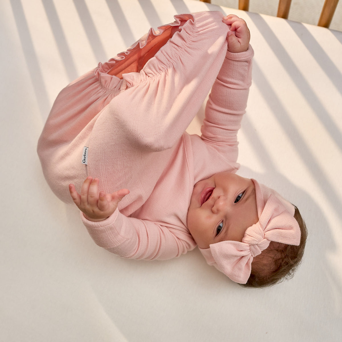 2-Piece Baby Girls Pink Dogwood Gown & Hat Set