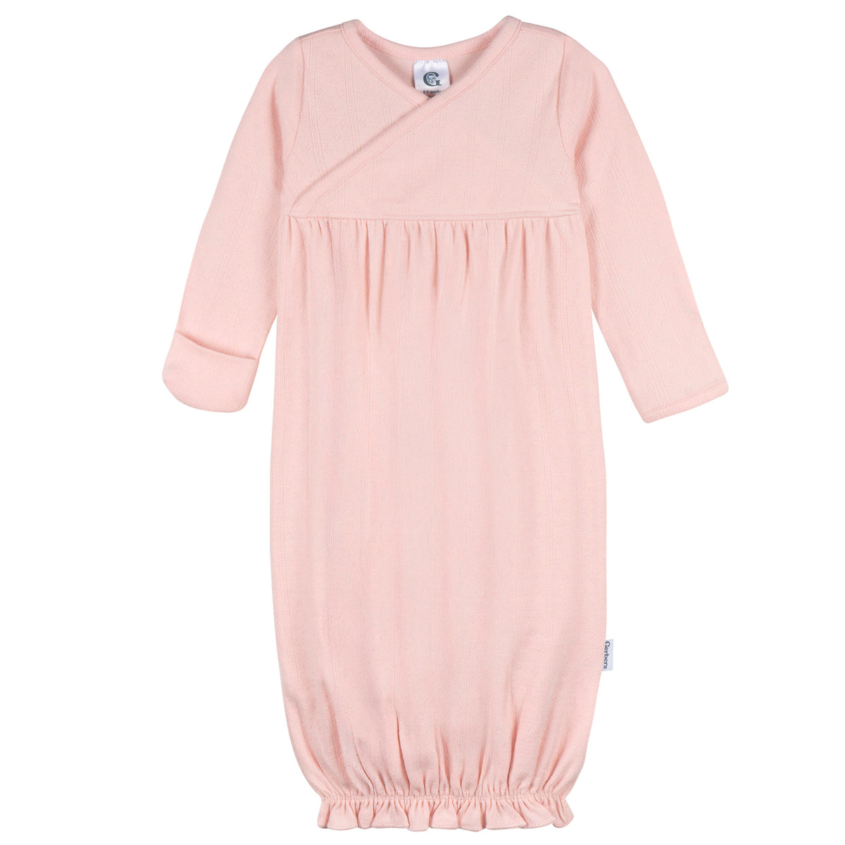 2-Piece Baby Girls Pink Dogwood Gown & Hat Set