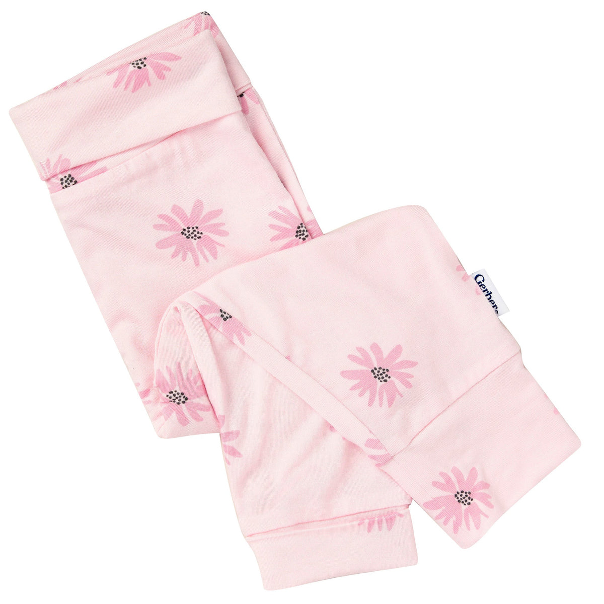 2-Piece Baby Girls Pink Floral Onesie® Pant Set-Gerber Childrenswear Wholesale