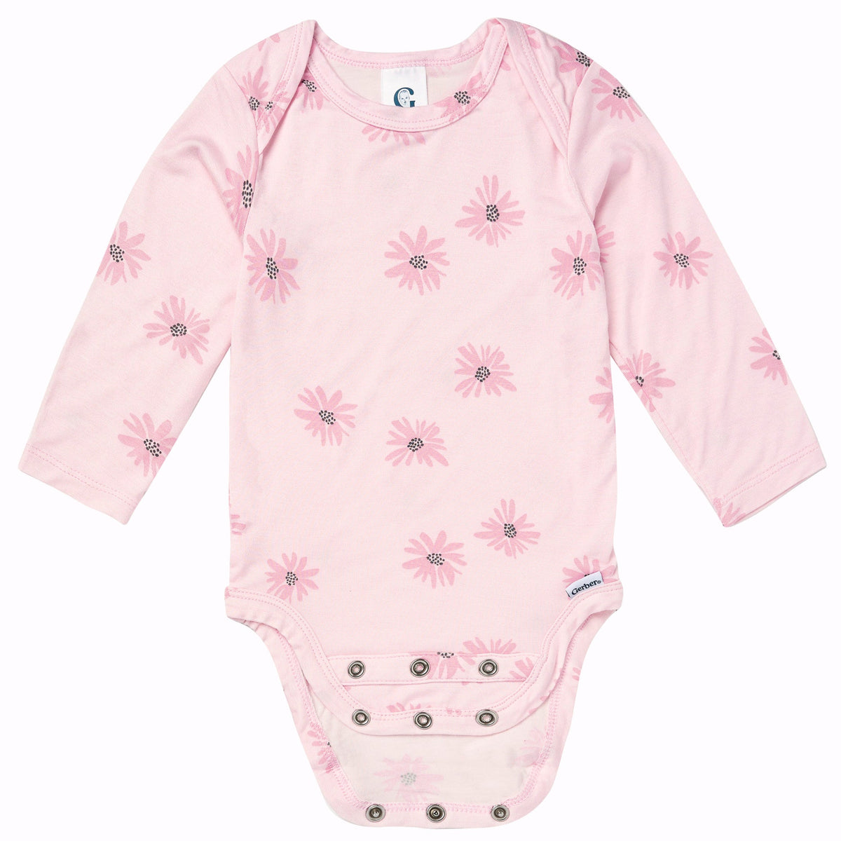 2-Piece Baby Girls Pink Floral Onesie® Pant Set-Gerber Childrenswear Wholesale