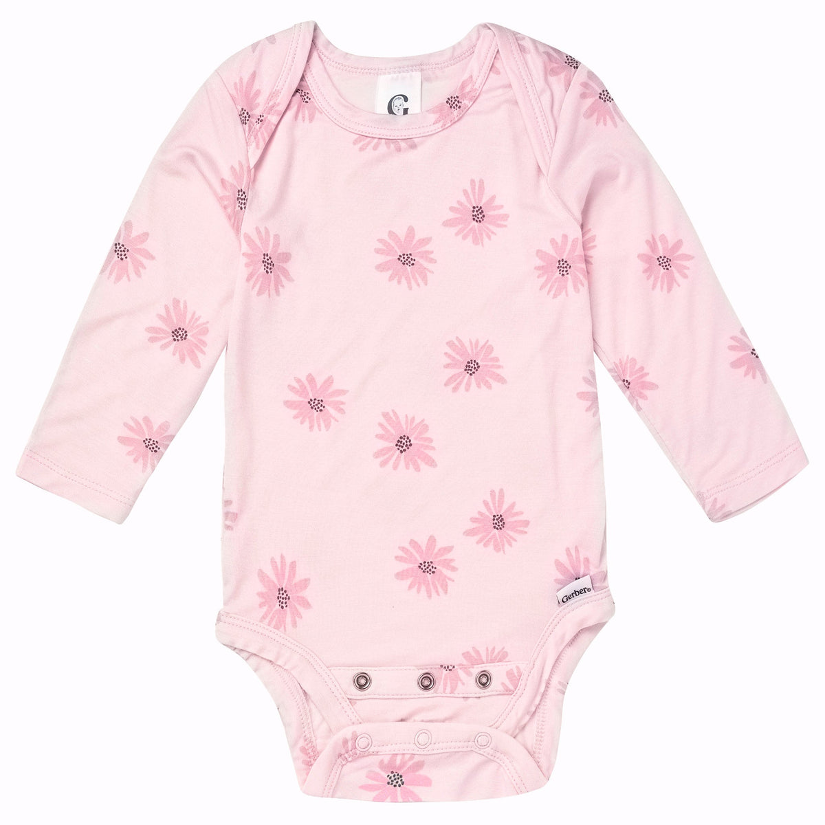 2-Piece Baby Girls Pink Floral Onesie® Pant Set-Gerber Childrenswear Wholesale