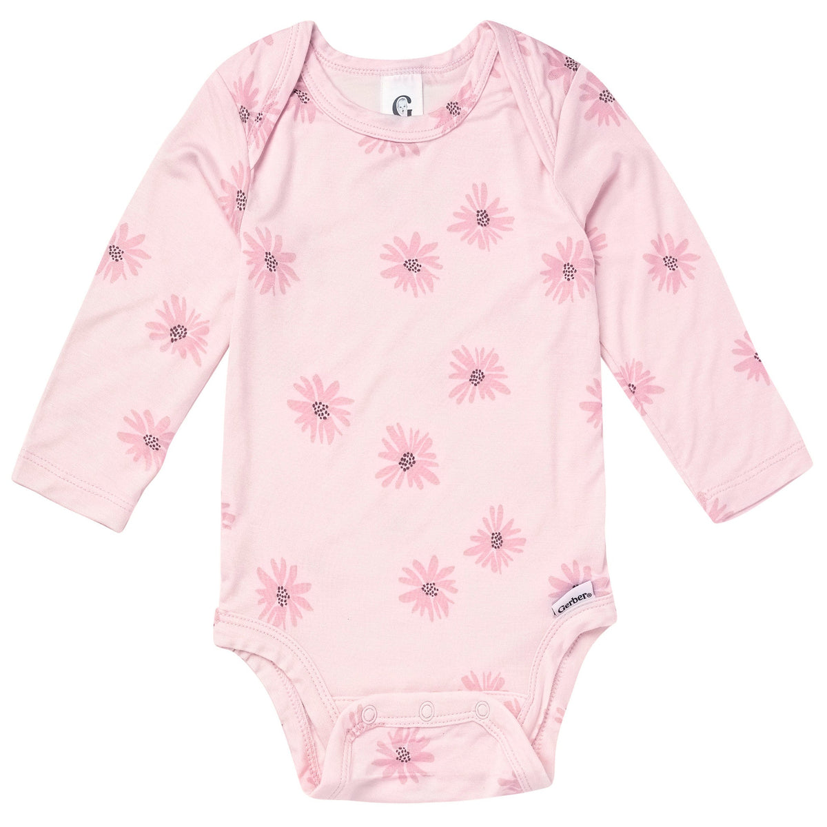 2-Piece Baby Girls Pink Floral Onesie® Pant Set-Gerber Childrenswear Wholesale