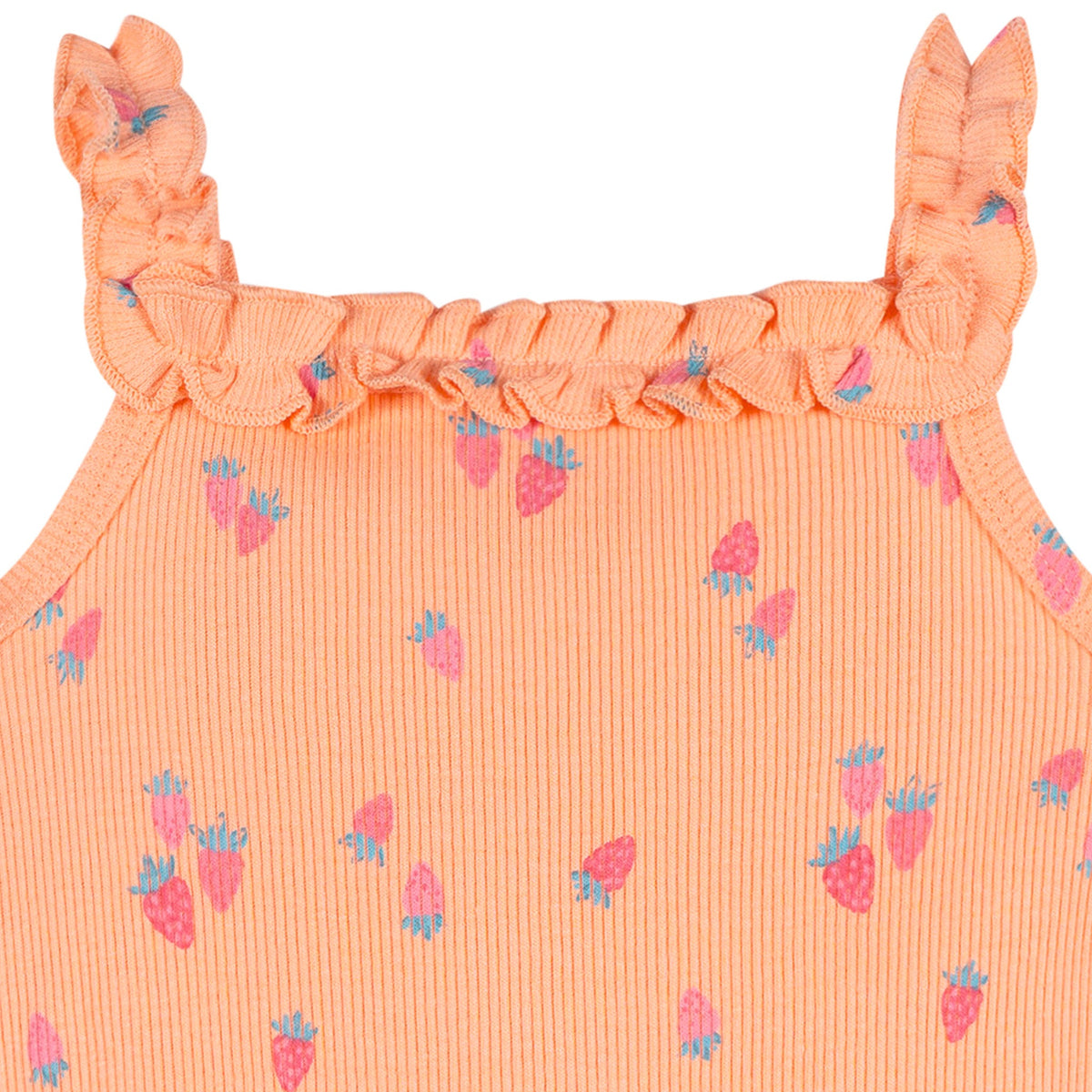 2-Piece Baby Girls Strawberries Bodysuit & Shorts Set, view 3