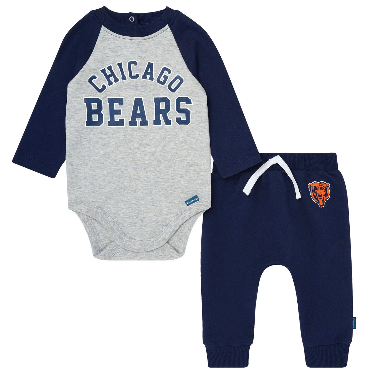 2-Piece Baby Neutral Chicago Bears Bodysuit and Jogger Set