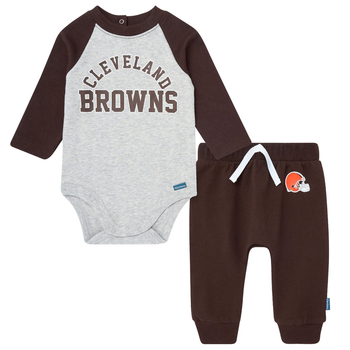 2-Piece Baby Neutral Cleveland Browns Bodysuit and Jogger Set