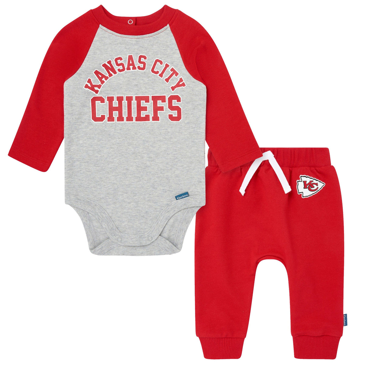 2-Piece Baby Neutral Kansas City Chiefs Bodysuit and Jogger Set