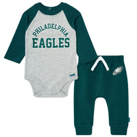 2-Piece Baby Neutral Philadelphia Eagles Bodysuit and Jogger Set