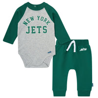 2-Piece Baby Neutral New York Jets Bodysuit and Jogger Set