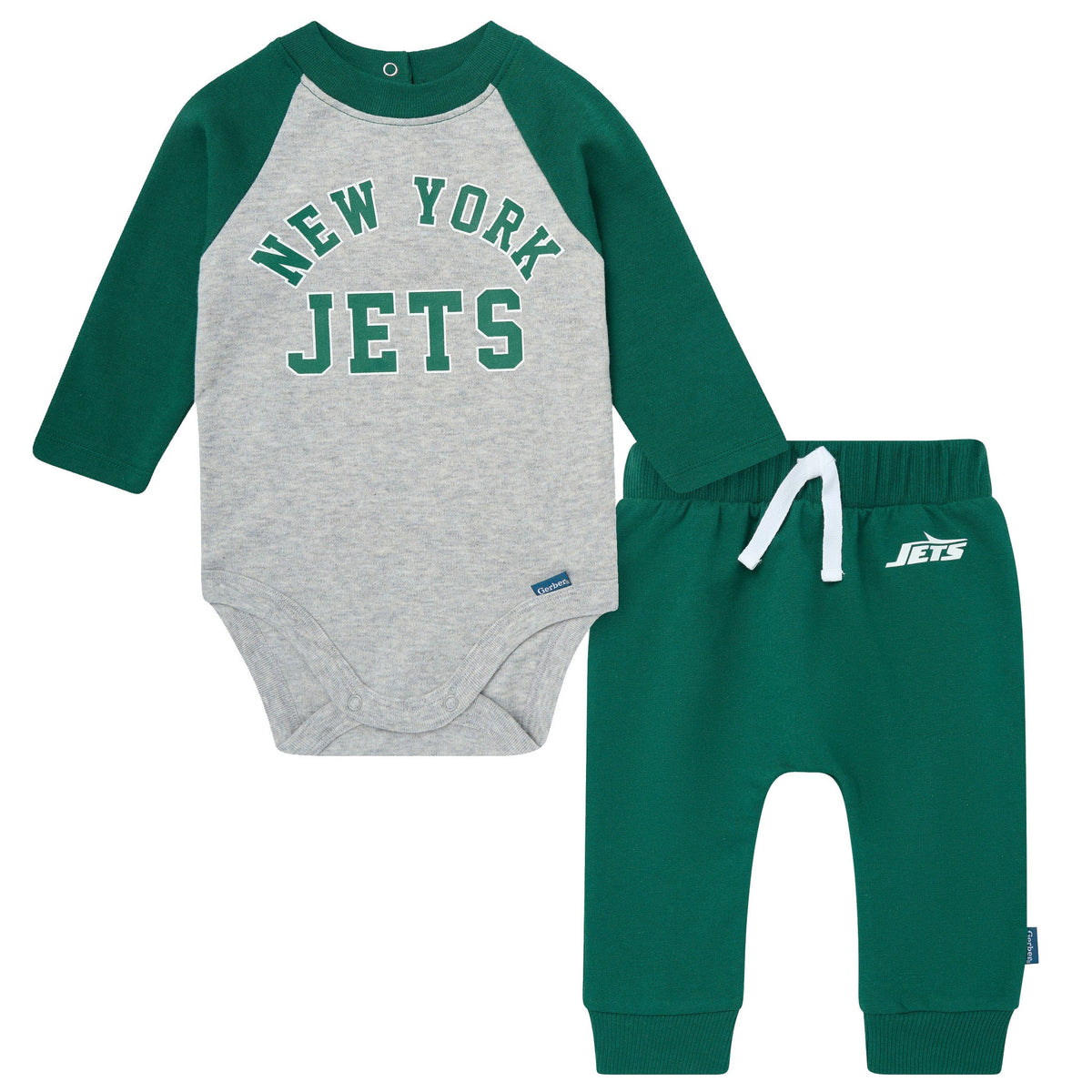 2-Piece Baby Neutral New York Jets Bodysuit and Jogger Set
