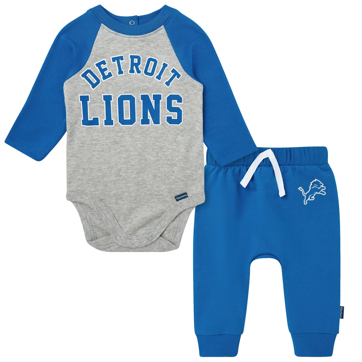 2-Piece Baby Neutral Detroit Lions Bodysuit and Jogger Set