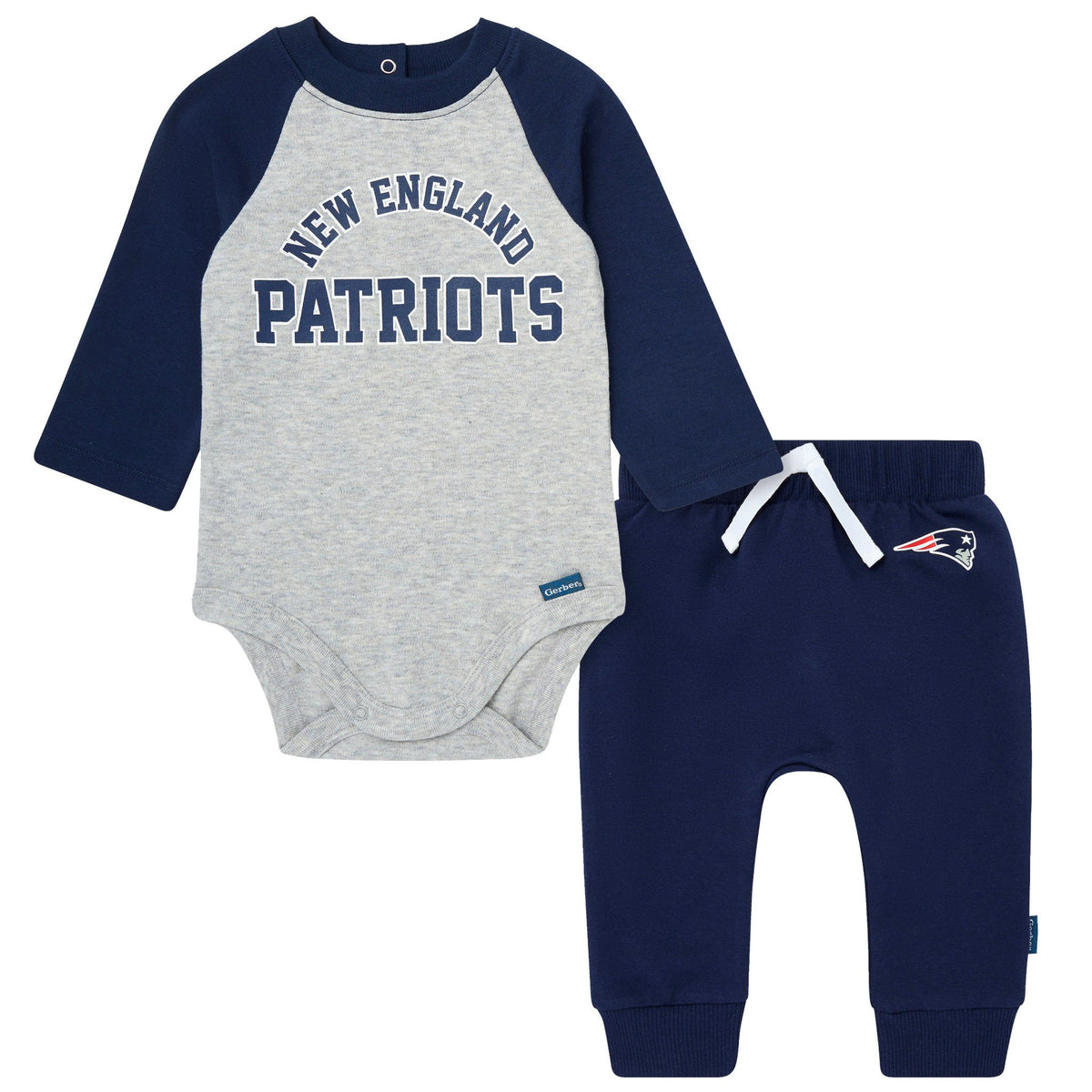 2-Piece Baby Neutral New England Patriots Bodysuit and Jogger Set