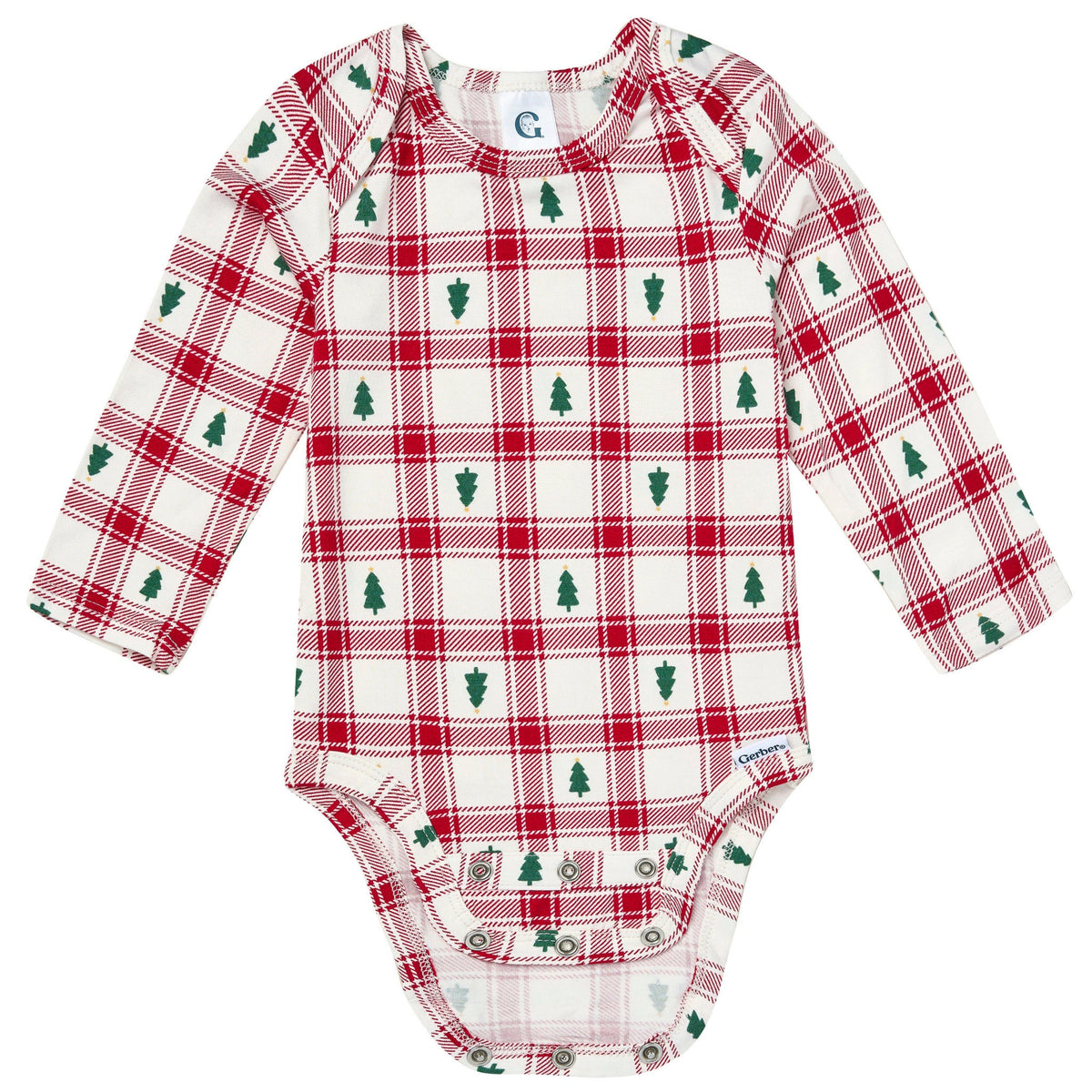 2-Piece Baby Neutral Plaid Tree Onesie® Pant Set-Gerber Childrenswear Wholesale