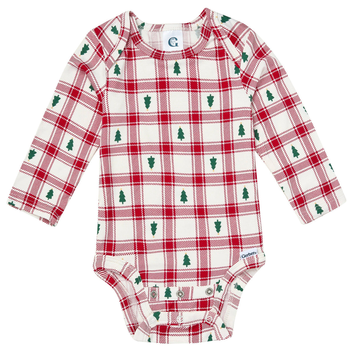 2-Piece Baby Neutral Plaid Tree Onesie® Pant Set-Gerber Childrenswear Wholesale
