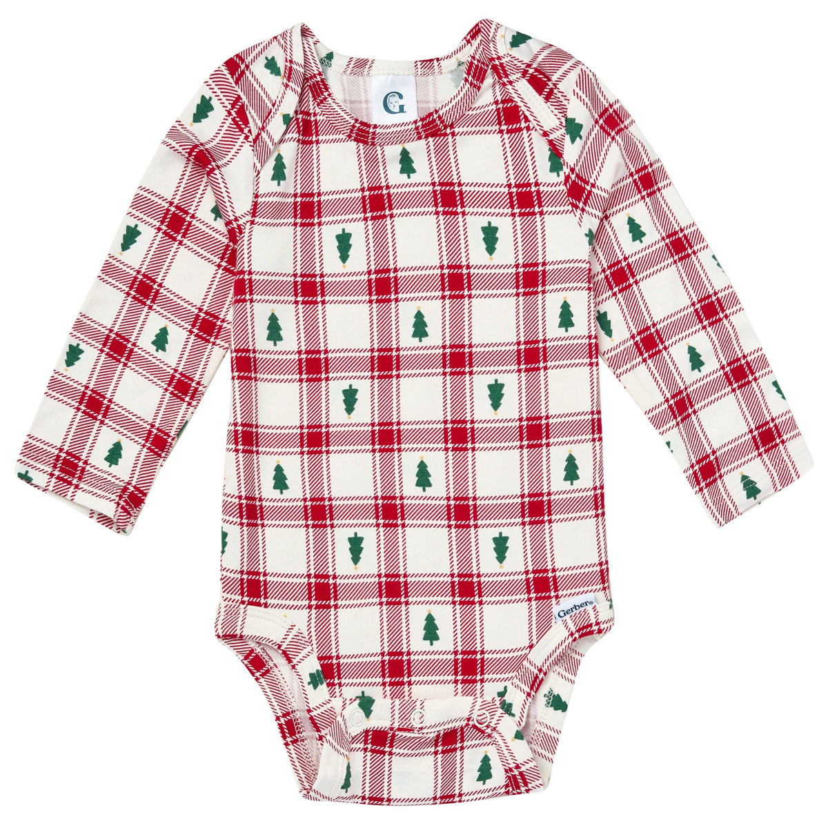 2-Piece Baby Neutral Plaid Tree Onesie® Pant Set-Gerber Childrenswear Wholesale