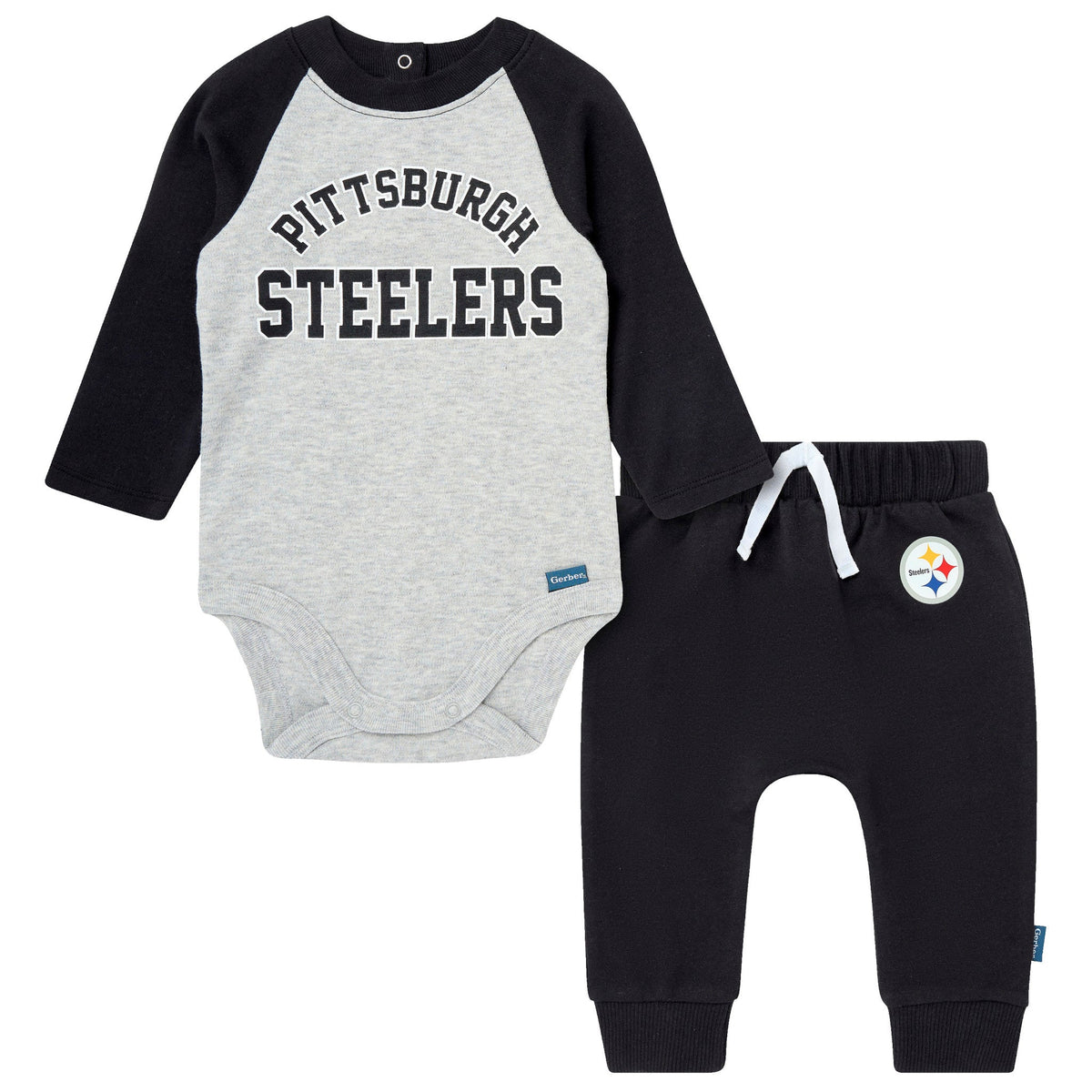 2-Piece Baby Neutral Pittsburgh Steelers Bodysuit and Jogger Set