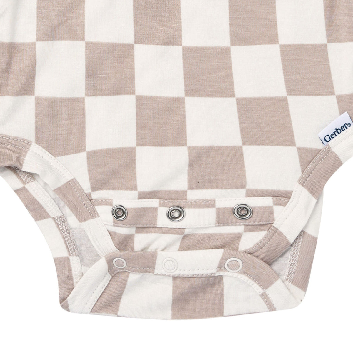 2-Piece Baby Neutral Taupe Check Onesie® Pant Set-Gerber Childrenswear Wholesale