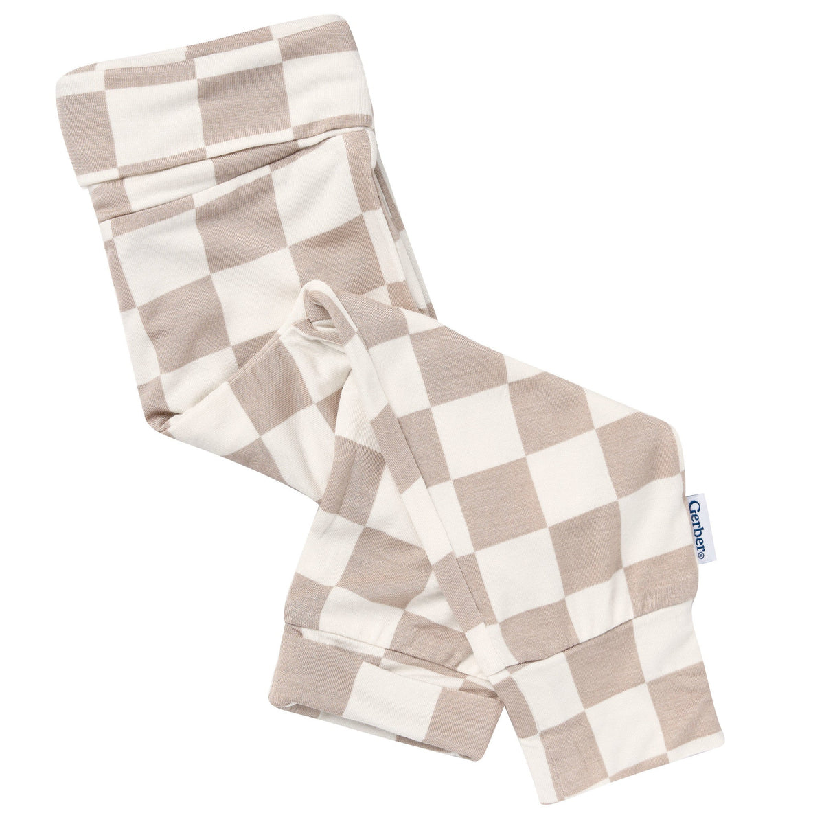 2-Piece Baby Neutral Taupe Check Onesie® Pant Set-Gerber Childrenswear Wholesale