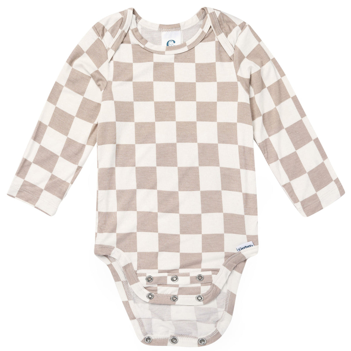 2-Piece Baby Neutral Taupe Check Onesie® Pant Set-Gerber Childrenswear Wholesale