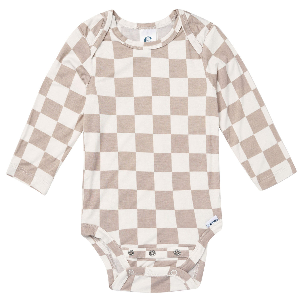2-Piece Baby Neutral Taupe Check Onesie® Pant Set-Gerber Childrenswear Wholesale