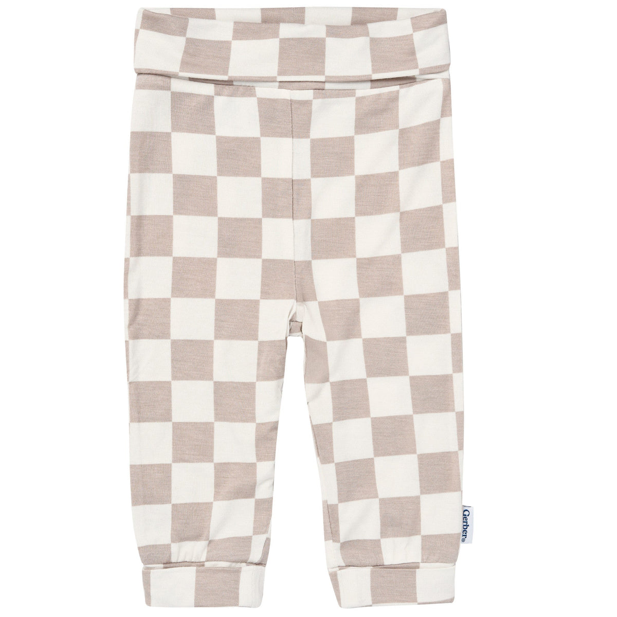 2-Piece Baby Neutral Taupe Check Onesie® Pant Set-Gerber Childrenswear Wholesale