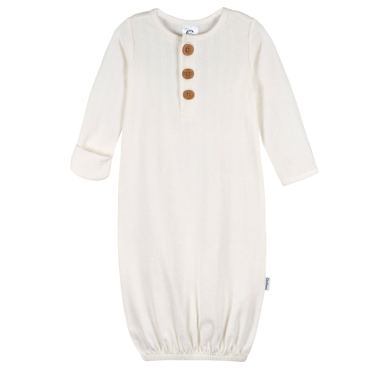 2-Piece Baby Neutral Vanilla Gown & Hat Set