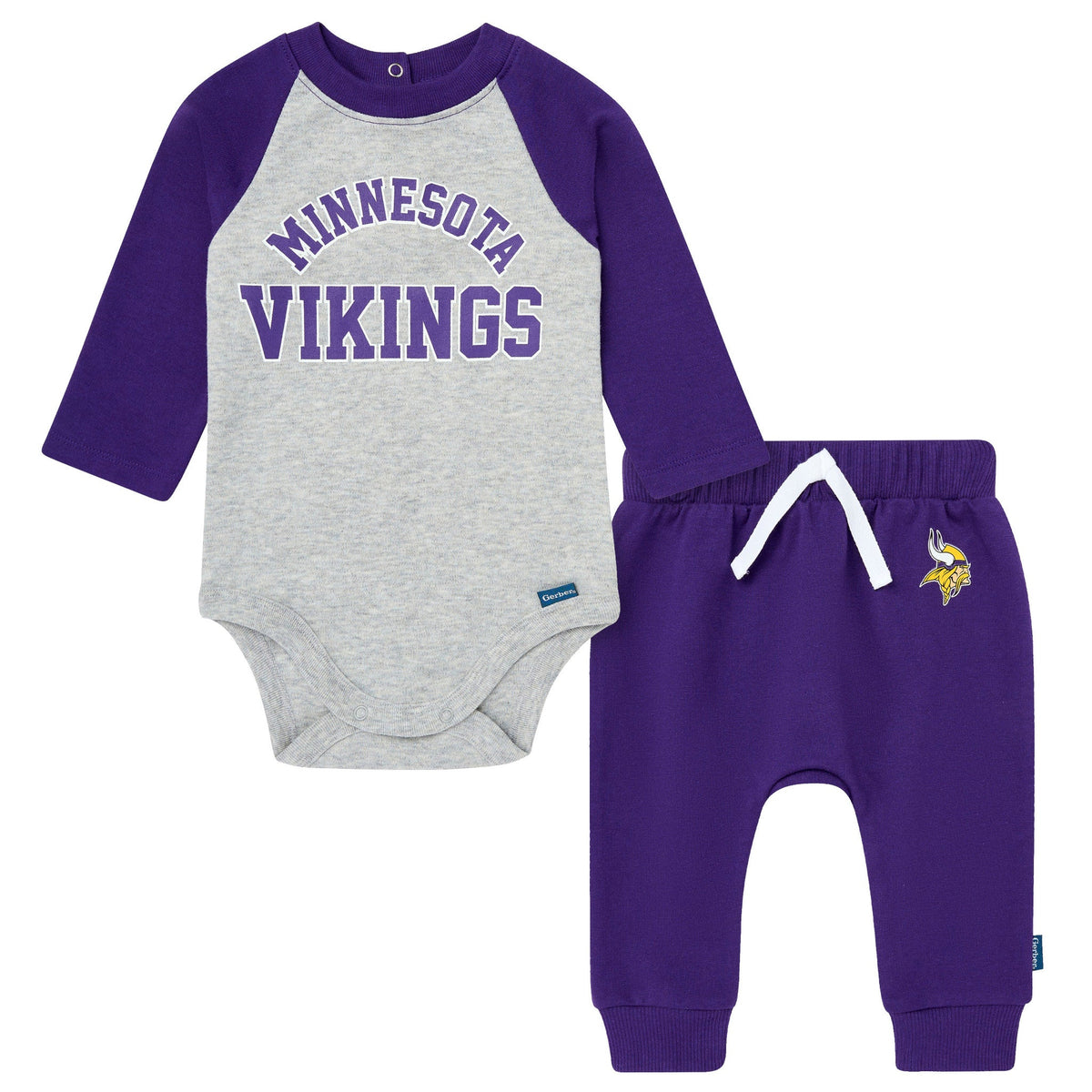 2-Piece Baby Neutral Minnesota Vikings Bodysuit and Jogger Set