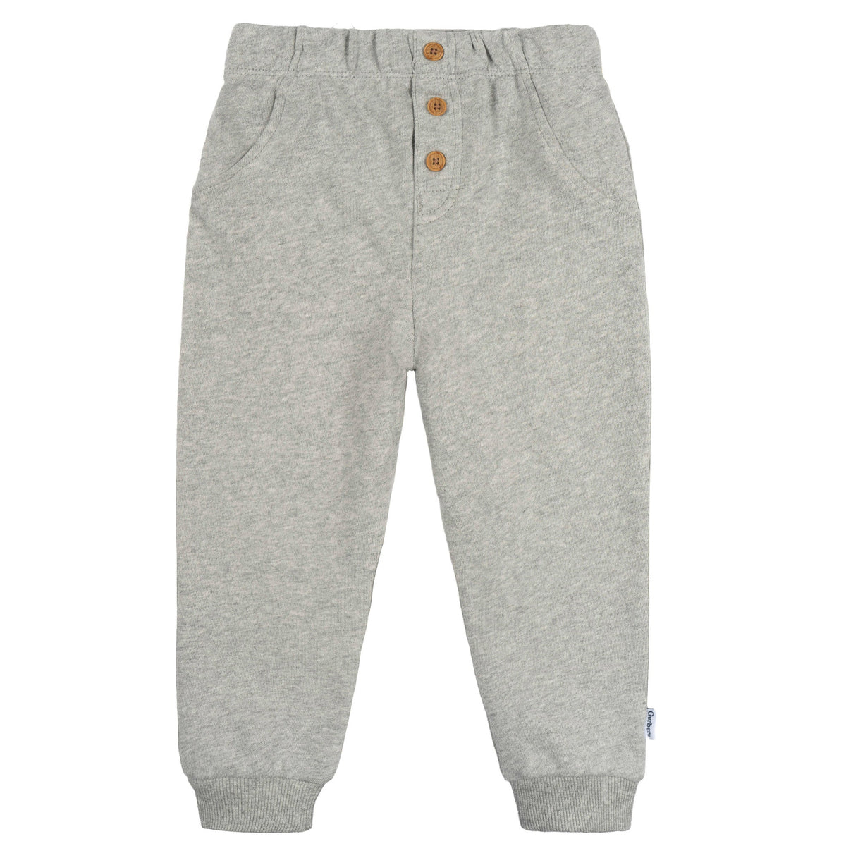 2-Piece Infant & Toddler Boys Grey Top & Jogger Set-Gerber Childrenswear Wholesale