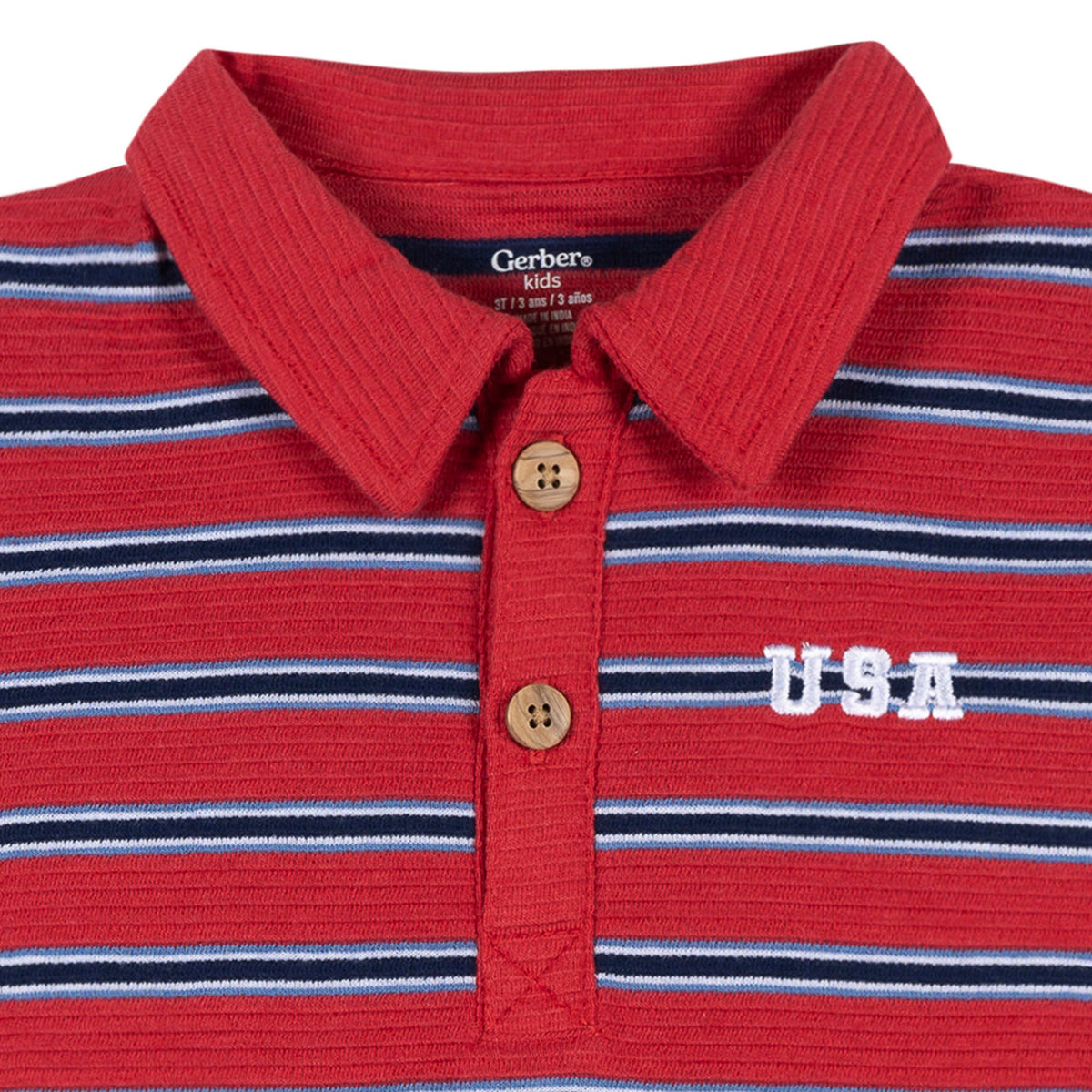 2-Piece Infant & Toddler Boys Red & Blue Polo Shirt and Shorts Set, view 3