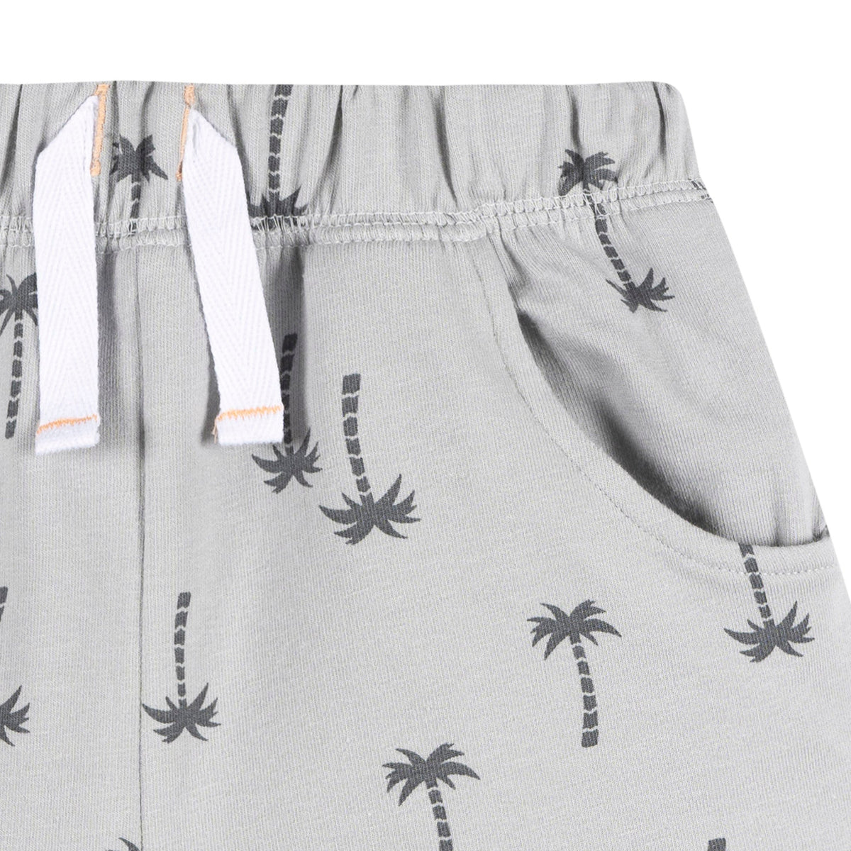 2-Piece Infant & Toddler Boys Grey Henley Top and Shorts Set, view 6