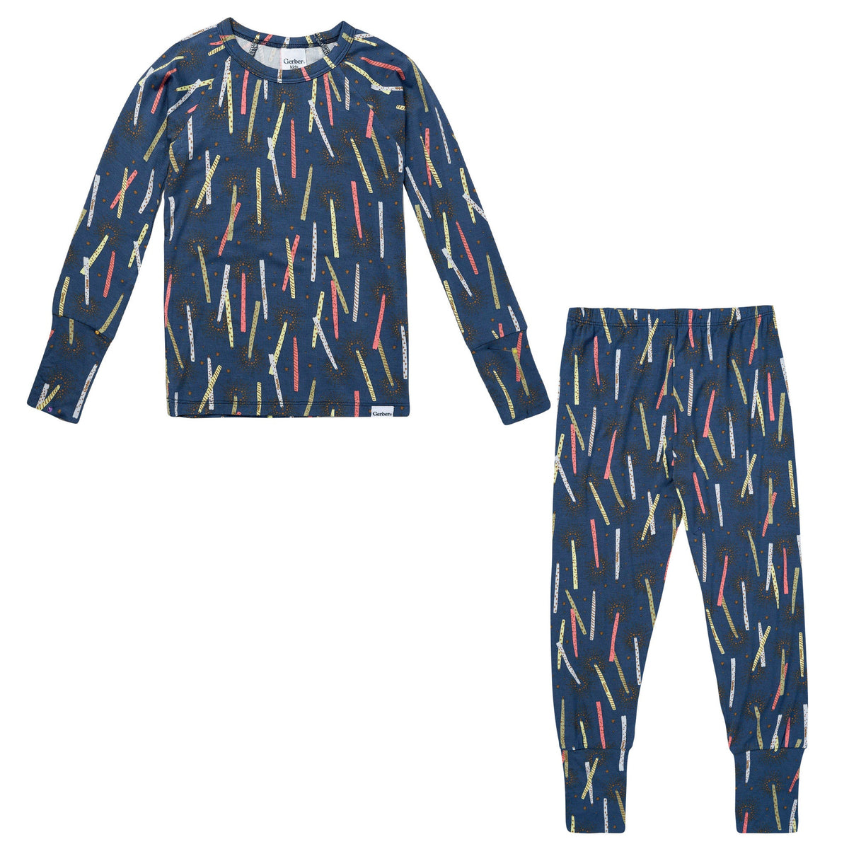 2-Piece Infant & Toddler Boys Navy Candle Tight Fitting Pajamas-Gerber Childrenswear Wholesale