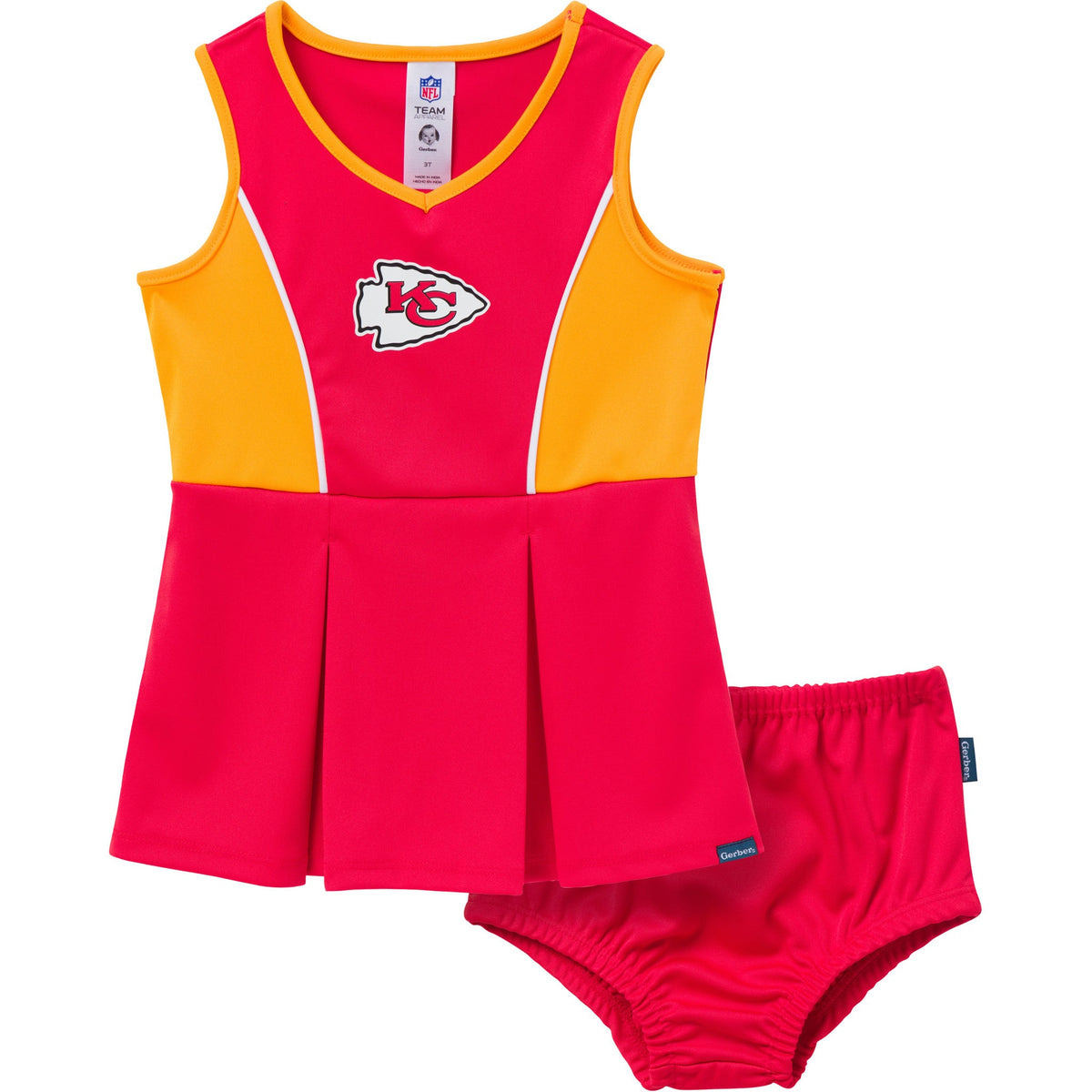 2-Piece Infant & Toddler Girls Kansas City Chiefs Dress and Panty Cover Set