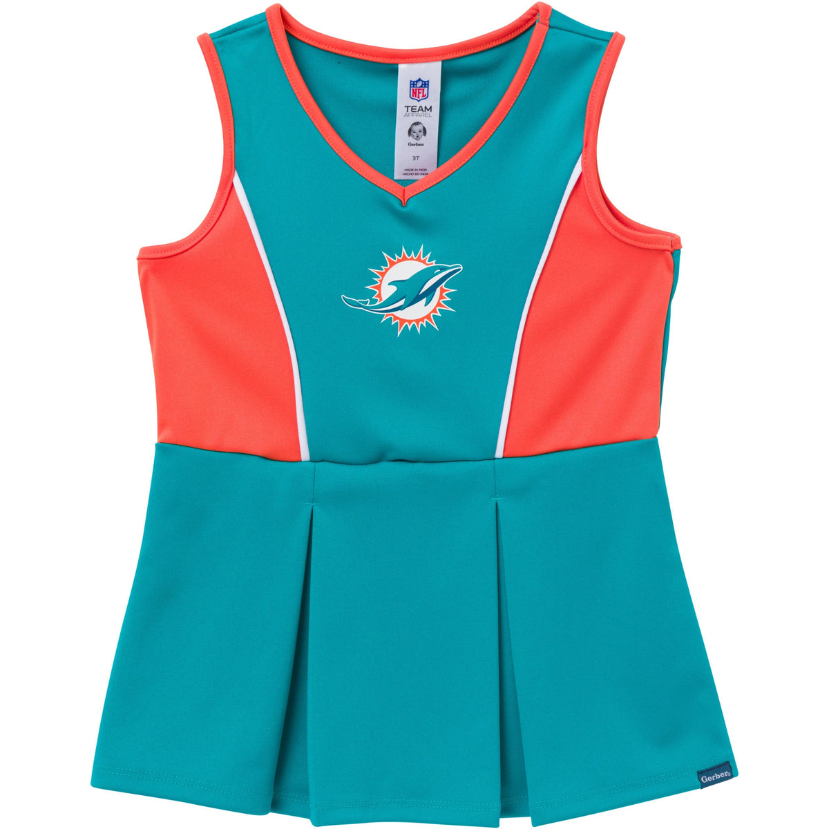 2-Piece Infant & Toddler Girls Miami Dolphins Dress and Panty Cover Set, view 2