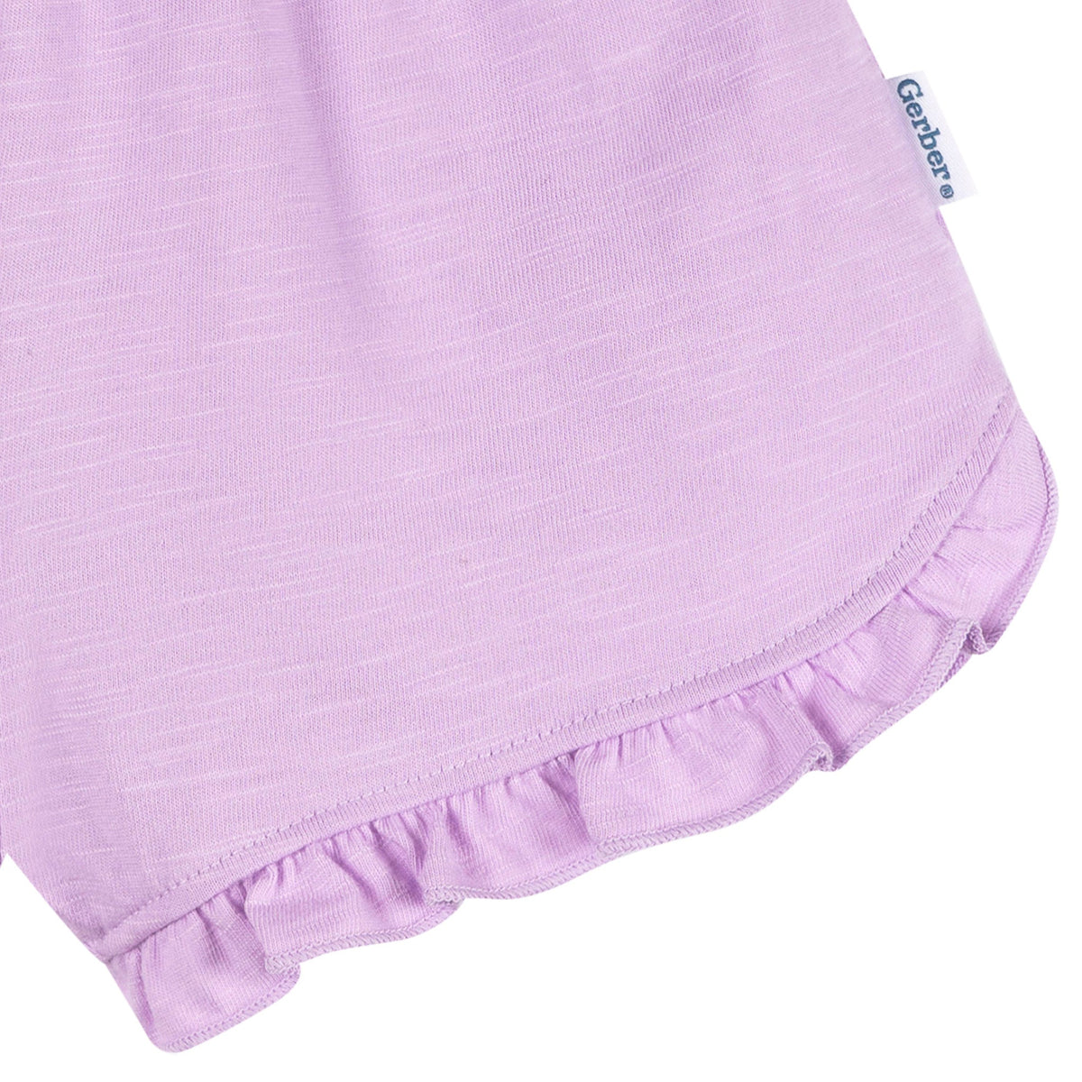 2-Piece Infant & Toddler Girls Lavender Pocket Tee and Shorts Set, view 7