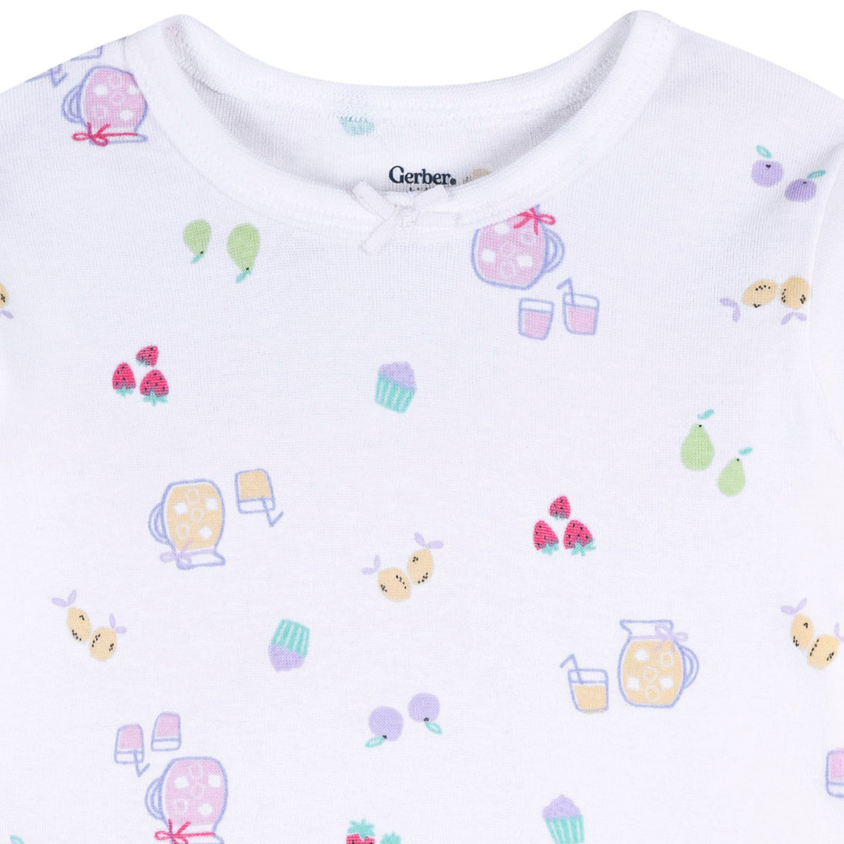2-Piece Infant & Toddler Girls Lemonade Cotton Pajama Set, view 3