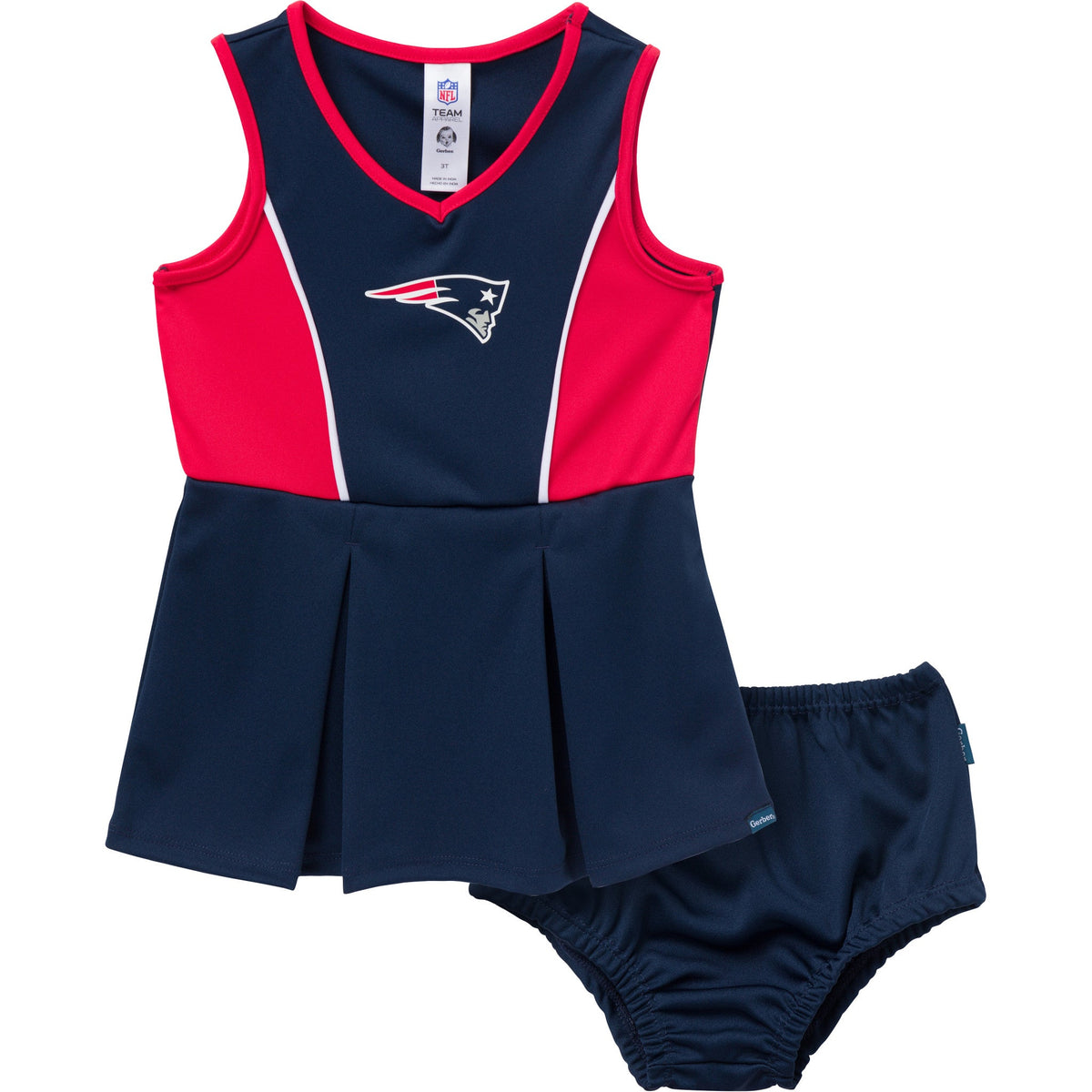 2-Piece Infant & Toddler Girls New England Patriots Dress and Panty Cover Set