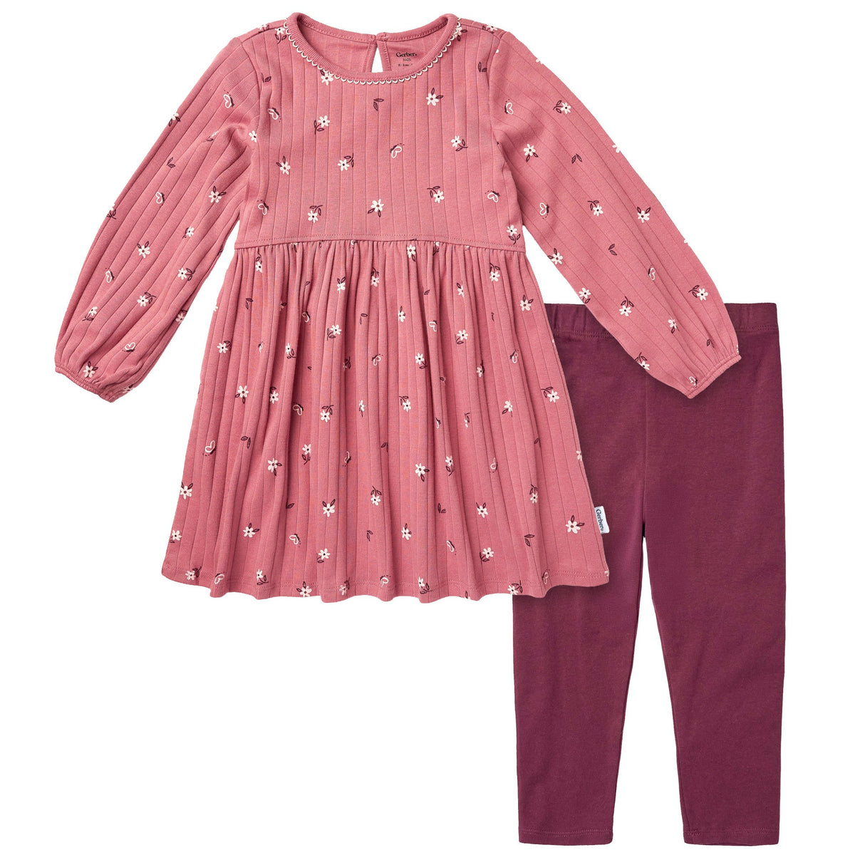 2-Piece Infant & Toddler Girls Rose Dress Set-Gerber Childrenswear Wholesale