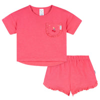 2-Piece Infant & Toddler Girls Rose Pocket Tee and Shorts Set