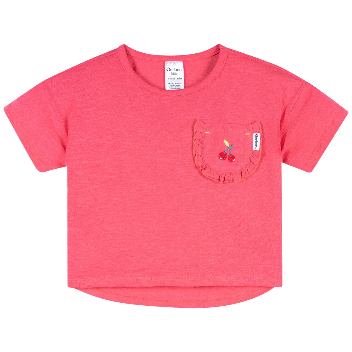 2-Piece Infant & Toddler Girls Rose Pocket Tee and Shorts Set, view 2