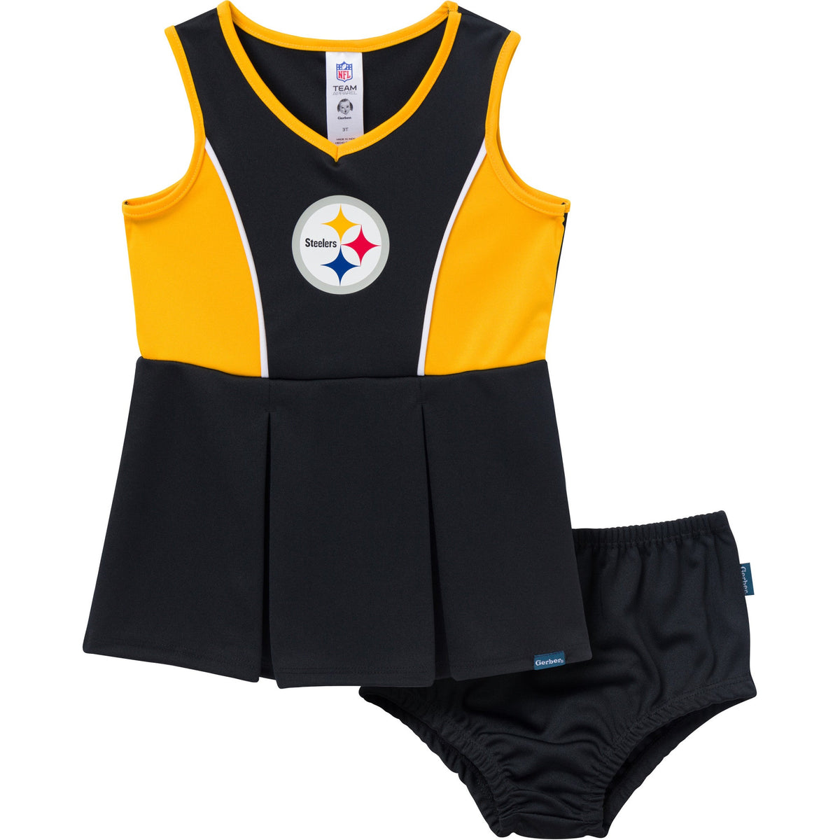 2-Piece Infant & Toddler Girls Pittsburgh Steelers Dress and Panty Cover Set