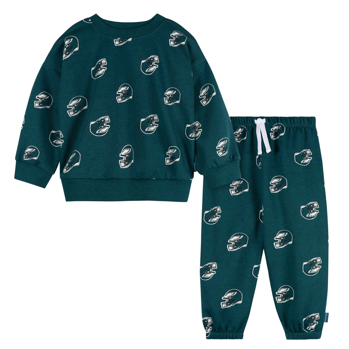 2-Piece Infant & Toddler Neutral Philadelphia Eagles Sweatshirt and Pant Set