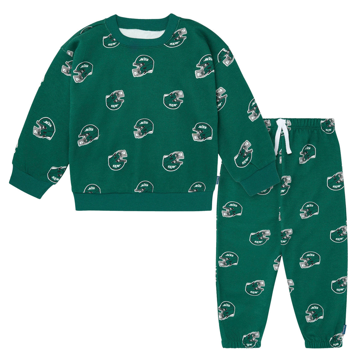 2-Piece Infant & Toddler Neutral New York Jets Sweatshirt and Pant Set